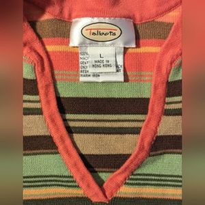 Colorful Cotton V-neck Sweater